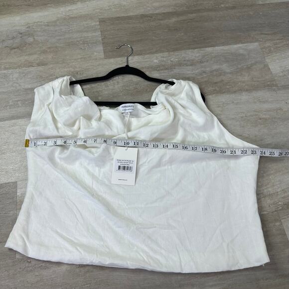 NEW Peppermayo Marissa Linen One Shoulder Top White Women’s US 16 - Picture 8 of 10